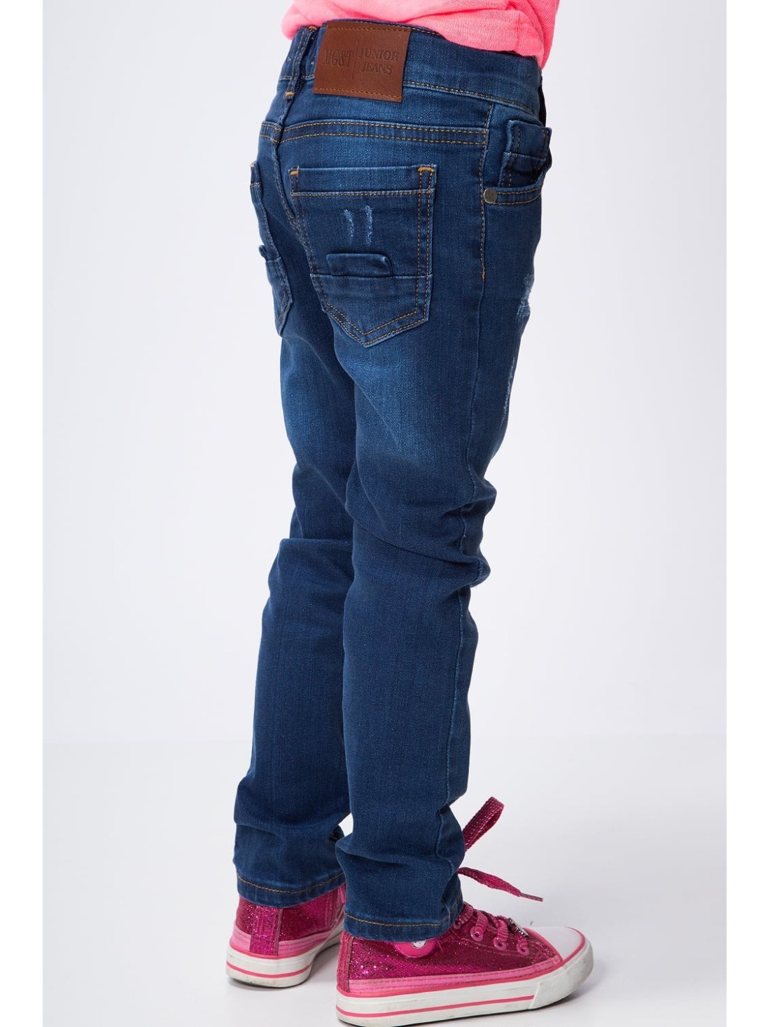 Pantaloni fete din denim cu abraziuni usoare NDZ515 - Magazin online - Boutique